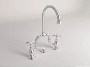JAMES - 3 hole bridge mixer with automatic pop-up waste by Park Avenue - view 2